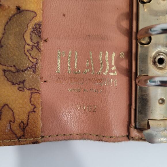 Alviero Martini Organizer Map Geo Leather Planner B6 7x5 Size Notebook Italian - Picture 4 of 10